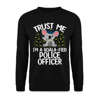 Policier Koalafié Koalas Car Policeman - Sweat-shirt Unisexe - noir - Devant - Alina (178cm) & Michal (187cm)
