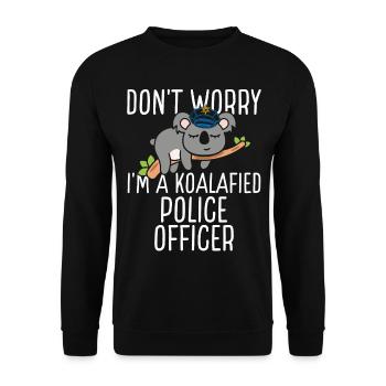 Koalafied Policeman me Im a Koala Police OfficerKo - Sweat-shirt Unisexe - noir - Devant - Alina (178cm) & Michal (187cm)