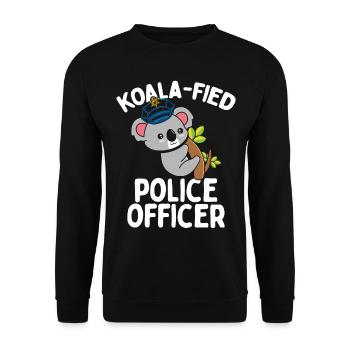 Policier Koala Flic Chapeau de police Officier de police - Sweat-shirt Unisexe - noir - Devant - Alina (178cm) & Michal (187cm)