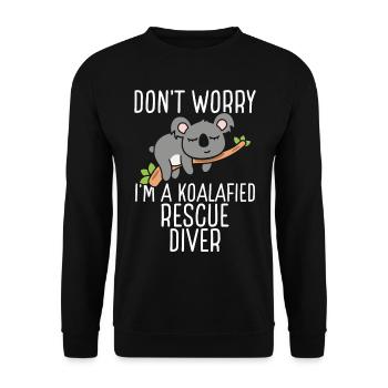 Koalafied Rescue Diving Instructor Koala Dive - Unisex Sweatshirt - black - Front - Alina (178cm) & Michal (187cm)