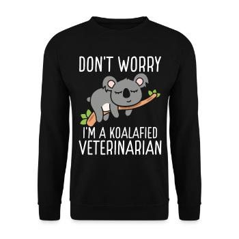 Koalafied Veterinarian Vet Tech Essentials - Unisex Pullover - Schwarz - Vorne - Alina (178cm) & Michal (187cm)
