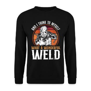 Welder Welding Pun Vintage Retro - Unisex Sweatshirt - black - Front - Alina (178cm) & Michal (187cm)