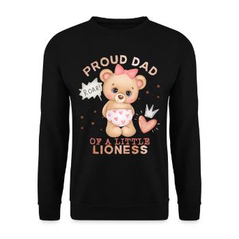 Dad-Daddy, Dad-Daddy, Lion-Dad Baby-Girl Saying - Unisex Sweatshirt - black - Front - Alina (178cm) & Michal (187cm)