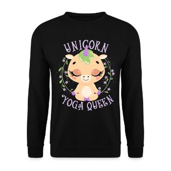 Licorne de yoga, reine du yoga licorne, dicton drôle - Sweat-shirt Unisexe - noir - Devant - Alina (178cm) & Michal (187cm)