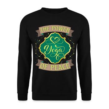Yoga, Peace, The-Power-Of-Peace, Saying - Unisex Sweatshirt - black - Front - Alina (178cm) & Michal (187cm)