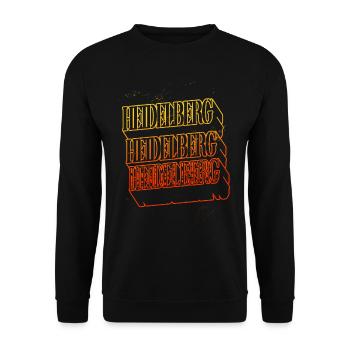Heidelberg Deutschland Stadt Skyline Schrift - Unisex Pullover - Schwarz - Vorne - Alina (178cm) & Michal (187cm)