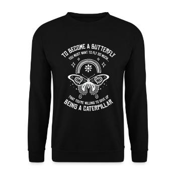 Butterfly Mystical Butterfly Lover Celestial Art - Unisex Sweatshirt - black - Front - Alina (178cm) & Michal (187cm)