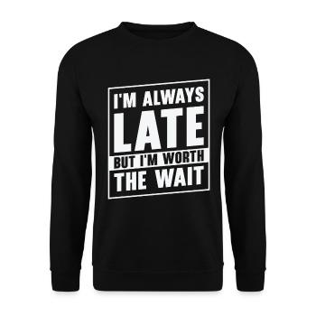 Spätberufener Vielbeschäftigter Berufstätiger - Unisex Pullover - Schwarz - Vorne - Alina (178cm) & Michal (187cm)