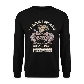 Butterfly Mystical Butterfly Lover Celestial Art - Unisex Sweatshirt - black - Front - Alina (178cm) & Michal (187cm)