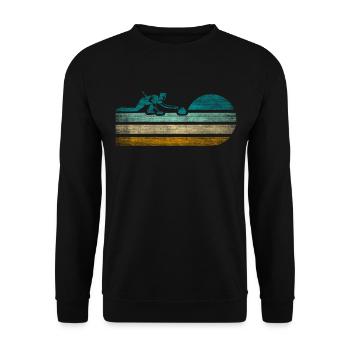 Cool Retro Curling Desigsn avec Silhouette Curler - Sweat-shirt Unisexe - noir - Devant - Alina (178cm) & Michal (187cm)