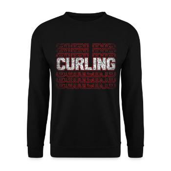 Cool Curling Text Designs for Curlers - Unisex Sweatshirt - black - Front - Alina (178cm) & Michal (187cm)