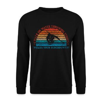 I Walk On Water Sliding Stones Curling - Unisex Pullover - Schwarz - Vorne - Alina (178cm) & Michal (187cm)