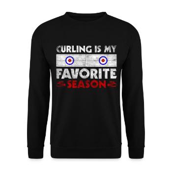 Le curling est toujours une bonne idée Retro Curling Motif - Sweat-shirt Unisexe - noir - Devant - Alina (178cm) & Michal (187cm)