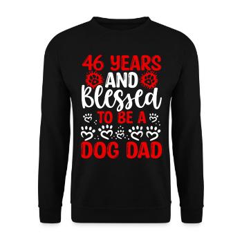 46 Anniversaire Chien Béni Papa 46 ans Chien Père - Sweat-shirt Unisexe - noir - Devant - Alina (178cm) & Michal (187cm)
