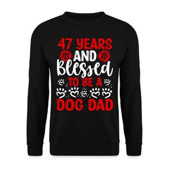 47 Anniversaire Chien Béni Papa 47 Ans Chien Père - Sweat-shirt Unisexe - noir - Devant - Alina (178cm) & Michal (187cm)
