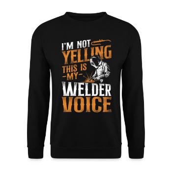 Welder Welding Vintage I'm Not - Unisex Pullover - Schwarz - Vorne - Alina (178cm) & Michal (187cm)