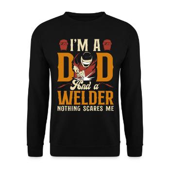 Welder Welding Dad Father Vintage - Unisex Sweatshirt - black - Front - Alina (178cm) & Michal (187cm)