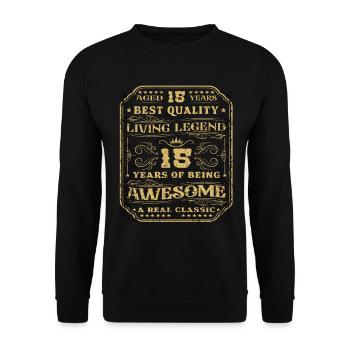 14 Geburtstag 14 Jahre Mann 14 jahre legende 14 - Unisex Pullover - Schwarz - Vorne - Alina (178cm) & Michal (187cm)