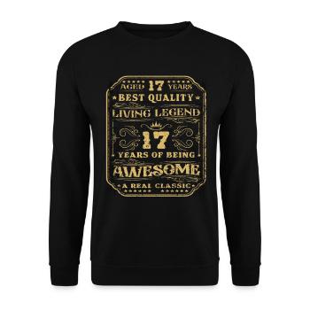 17 birthday 17 years man 17 years legendary 17 - Unisex Sweatshirt - black - Front - Alina (178cm) & Michal (187cm)