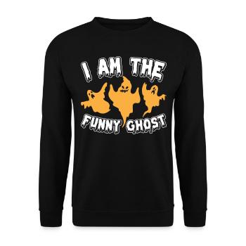 Halloween Ghost I Am The Funny Ghost - Unisex Sweatshirt - black - Front - Alina (178cm) & Michal (187cm)