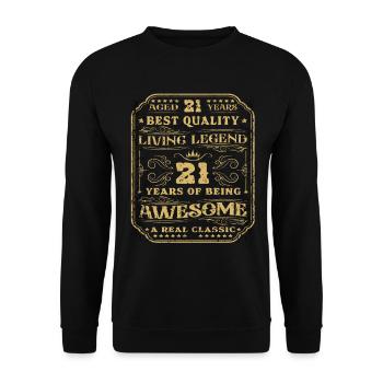21 anniversaire 21 ans homme 21 ans légendaire 21 - Sweat-shirt Unisexe - noir - Devant - Alina (178cm) & Michal (187cm)