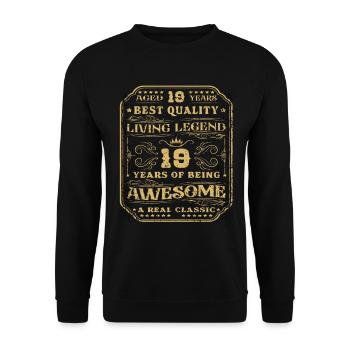 19 birthday 19 years man 19 years legend 19 - Unisex Sweatshirt - black - Front - Alina (178cm) & Michal (187cm)