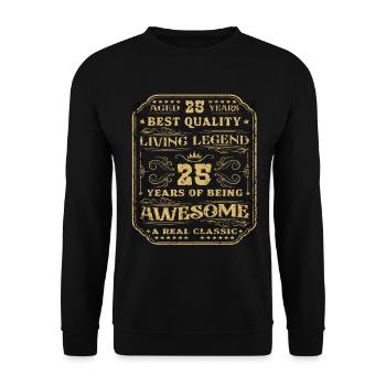 25 Geburtstag 25 Jahre Mann 25 jahre legende 25 - Unisex Pullover - Schwarz - Vorne - Alina (178cm) & Michal (187cm)