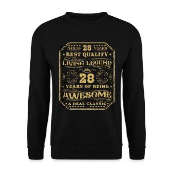 28 anniversaire 28 ans homme 28 ans légendaire 28 - Sweat-shirt Unisexe - noir - Devant - Alina (178cm) & Michal (187cm)