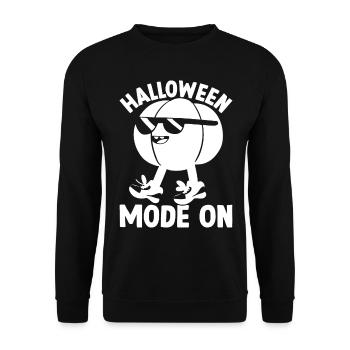 Halloween Mode On I Halloween Party Funny Hallowee - Unisex Pullover - Schwarz - Vorne - Alina (178cm) & Michal (187cm)