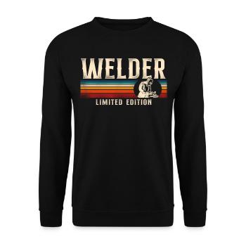 Soudage Soudeur Rétro Vintage - Sweat-shirt Unisexe - noir - Devant - Alina (178cm) & Michal (187cm)