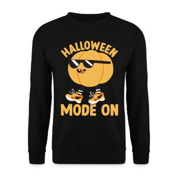 Halloween Party Halloween Mode On Funny Halloween - Unisex Pullover - Schwarz - Vorne - Alina (178cm) & Michal (187cm)