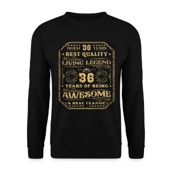 36 Geburtstag 36 Jahre Mann 36 jahre legende 36 - Unisex Pullover - Schwarz - Vorne - Alina (178cm) & Michal (187cm)