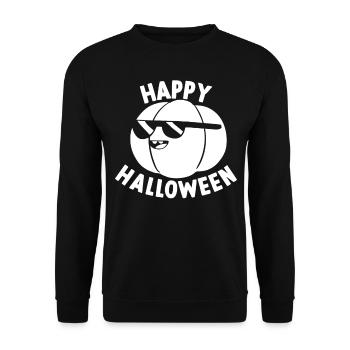 Halloween Happy Halloween Party I Funny Halloween - Unisex Pullover - Schwarz - Vorne - Alina (178cm) & Michal (187cm)