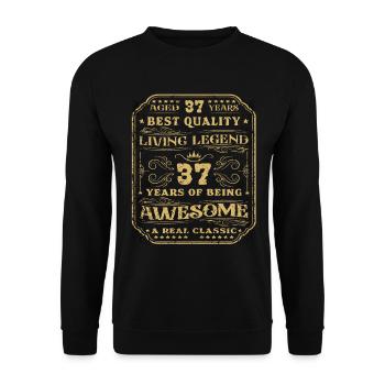 37 birthday 37 years man 37 years legendary 37 - Unisex Sweatshirt - black - Front - Alina (178cm) & Michal (187cm)