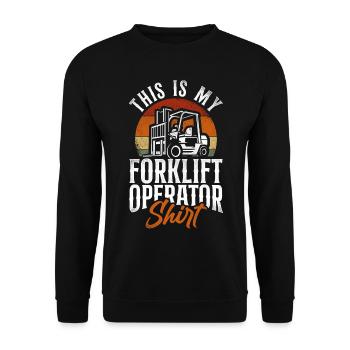 Certified Forklift Truck Operator - Unisex Pullover - Schwarz - Vorne - Alina (178cm) & Michal (187cm)