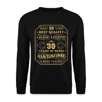 39 Geburtstag 39 Jahre Mann 39 jahre legende 39 - Unisex Pullover - Schwarz - Vorne - Alina (178cm) & Michal (187cm)