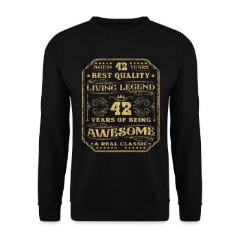 42 birthday 42 years man 42 years legendary 42 - Unisex Sweatshirt - black - Front - Alina (178cm) & Michal (187cm)