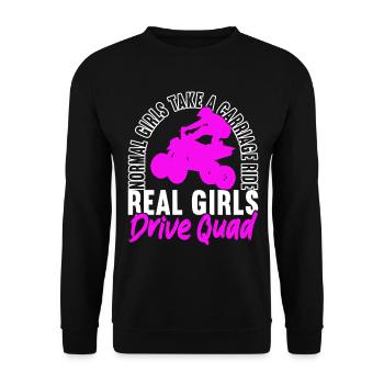 Quad Bike Quad Riders - Unisex Sweatshirt - black - Front - Alina (178cm) & Michal (187cm)