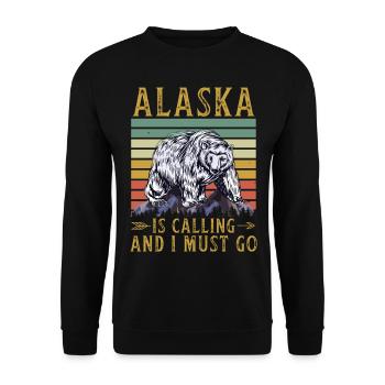 Alaska Gift USA Nature Bear Denali Grizzly Forest - Sweat-shirt Unisexe - noir - Devant - Alina (178cm) & Michal (187cm)