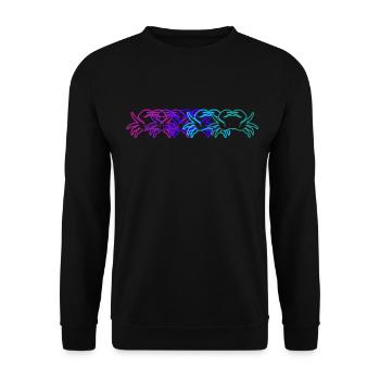 Alaska Geschenk Kinder Herren Damen USA Natur Eis - Unisex Pullover - Schwarz - Vorne - Alina (178cm) & Michal (187cm)
