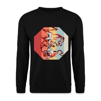 Shisha Tshirt Men Women's Hookah Pipe - Unisex Sweatshirt - black - Front - Alina (178cm) & Michal (187cm)