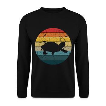 Turtle Tshirt Reptiles Children Men Women - Unisex Sweatshirt - black - Front - Alina (178cm) & Michal (187cm)