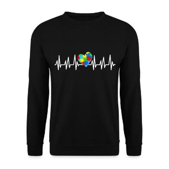 Autism Gift Autistic Asperger ADHD Autism - Unisex Sweatshirt - black - Front - Alina (178cm) & Michal (187cm)