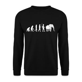 Elefant Elefanten Elephant Rüsseltier Zoo Zirkus - Unisex Pullover - Schwarz - Vorne - Alina (178cm) & Michal (187cm)