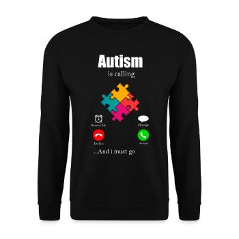 Autism Gift Autistic Asperger ADHD Autism - Unisex Sweatshirt - black - Front - Alina (178cm) & Michal (187cm)