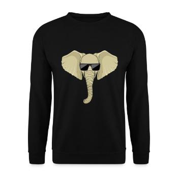 Elefant Geschenk Für Rüssel Afrika Wildnis Zoo - Unisex Pullover - Schwarz - Vorne - Alina (178cm) & Michal (187cm)