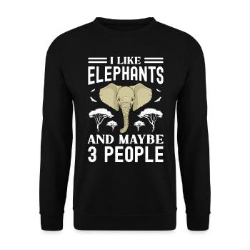 Elephant - Unisex Sweatshirt - black - Front - Alina (178cm) & Michal (187cm)