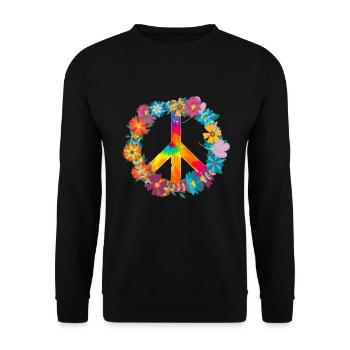 Hippie - Unisex Pullover - Schwarz - Vorne - Alina (178cm) & Michal (187cm)