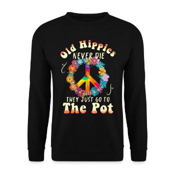 Hippie Peace Groovy Flowerpower Boho Woodstock - Sweat-shirt Unisexe - noir - Devant - Alina (178cm) & Michal (187cm)