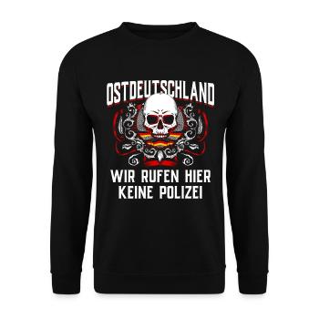 Ostdeutschland Geschenk Osten Ossi DDR Ostalgie - Unisex Pullover - Schwarz - Vorne - Alina (178cm) & Michal (187cm)